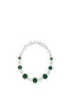 Absolute Silver Emerald Green Round Stone Bracelet, B2055EM