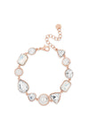 Absolute Rose Gold Opal Rectangular and White Pearl Bracelet, B2087RS