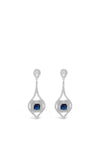 Absolute Silver Teardrop Midnight Blue Stone Earrings, E2030MB