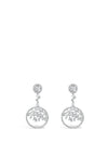 Absolute Silver Stone Circle Drop Earrings, E2031SL