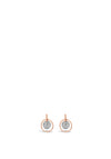 Absolute Rose Gold Diamante Circle Drop Earrings, E2046MX