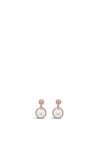 Absolute Rose Gold Diamond Stud Pearl Earrings, E2052RS