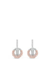 Absolute Silver & Rose Gold Drop Earrings, E2058MX