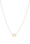 Absolute Double Circle Crystal Pendant Necklace, Gold