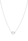 Absolute Double Infinity Circle Pendant Necklace, Silver