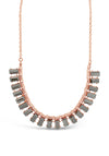 Absolute Rose Gold Black Stone Necklace, N2043BK