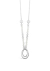 Absolute Silver Long Pearl and Sphere Necklace, N2091SL