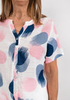 Anamor Tunic Neck Print Blouse, Pink Multi