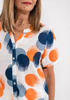 Anamor Tunic Neck Print Blouse, Orange Multi