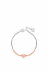 Absolute Heart Charm & Diamante Panel Bracelet, Rose Gold