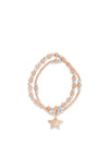 Absolute Beaded Star Charm Bracelet Pair, Rose Gold