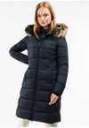 Barbour Womens Rosoman Quilted Long Coat, Navy