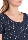 Barbour Womens Harewood Bird Print Dress, Navy