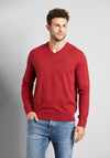 Bugatti V-Neck Sweater, Red