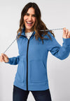 Cecil Collared Full Zip Sweatshirt, Dusk Sky Blue