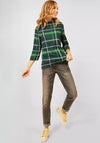 Cecil High Neck Checked Sweater, Ponderosa Pine Green