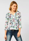 Cecil Floral Tunic Neck T-Shirt, Vanilla White