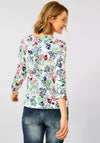 Cecil Floral Tunic Neck T-Shirt, Vanilla White