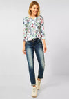 Cecil Floral Tunic Neck T-Shirt, Vanilla White