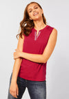 Cecil Lace Detail Vest Top, Hot Red