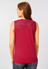 Cecil Lace Detail Vest Top, Hot Red