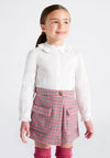 Mayoral Girls Houndstooth Shorts, Pink Multi