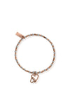 ChloBo Mini Cube Interlocking Love Heart Bracelet, Rose Gold & Silver