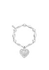 ChloBo Chunky Filigree Heart Bracelet, Silver