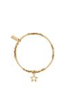 ChloBo Noodle Cube Open Star Bracelet, Gold