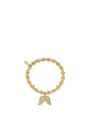 Chlobo Mini Small Ball Double Angel Wing Bracelet, Gold