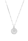 ChloBo Bobble Chain Moon Flower Necklace, Silver