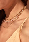 ChloBo Summer of Love Rose Quartz Choker Necklace. Gold