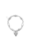 Chlobo Chunky Pumpkin Dotty Open Heart Bracelet, Silver