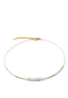 Coeur De Lion Minimalist Cube Story Necklace, Pastel & Gold