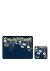 Denby Set of 6 Let It Snow Placemats & Coasters, Blue