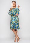 Seventy1 Floral Frill Long Sleeve Dress, Yellow