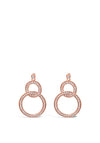 Absolute Double Circle Crystal Earrings, Rose Gold