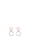 Absolute Double Circle Drop Earrings, Rose Gold