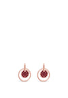 Absolute Rose Gold Red Diamante Disk Drop Earrings