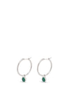 Absolute Emerald Hoop Earrings, Silver