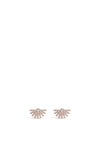 Absolute Crystal Half Fan Stud Earrings, Rose Gold