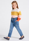 Mayoral Girls Paperbag Jeans, Light Denim