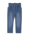 Mayoral Girls Paperbag Jeans, Light Denim