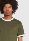 Farah Groves Ringer T-Shirt, Evergreen Marl