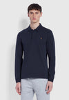 Farah Haslam Long Sleeve Polo Shirt, True Navy