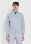 Farah Jim Quarter Zip Sweatshirt, Light Grey Marl