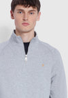 Farah Jim Quarter Zip Sweatshirt, Light Grey Marl