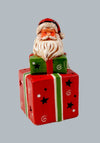 Enchanted Christmas Ceramic Santa with Gifts LED Ornament