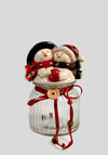 Enchanted Christmas Glass Jar with Snowmen Lid