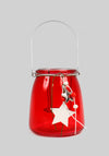 Enchanted Christmas Small Glass jar Candle Holder, Red